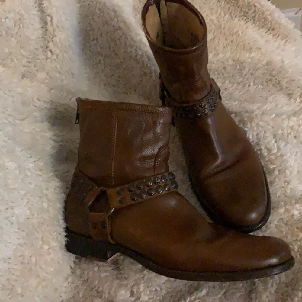 Frye moto style ankle boots